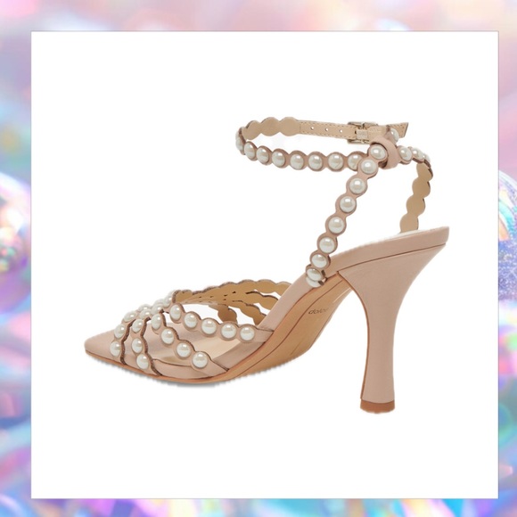 Dolce Vita Pearl-Embellished Nude Heels Size 7 New - Picture 4 of 8